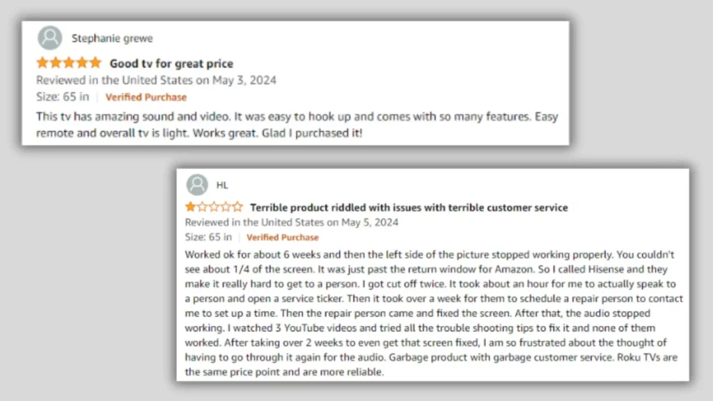 Hisense Customer Reviews